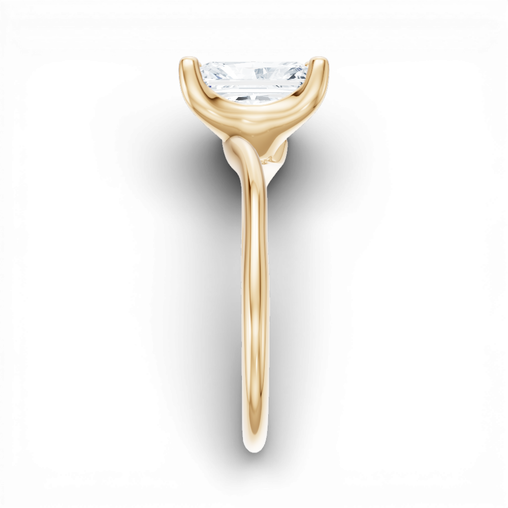 Miranda radiant lab diamond engagement ring in 18k yellow gold - view 4