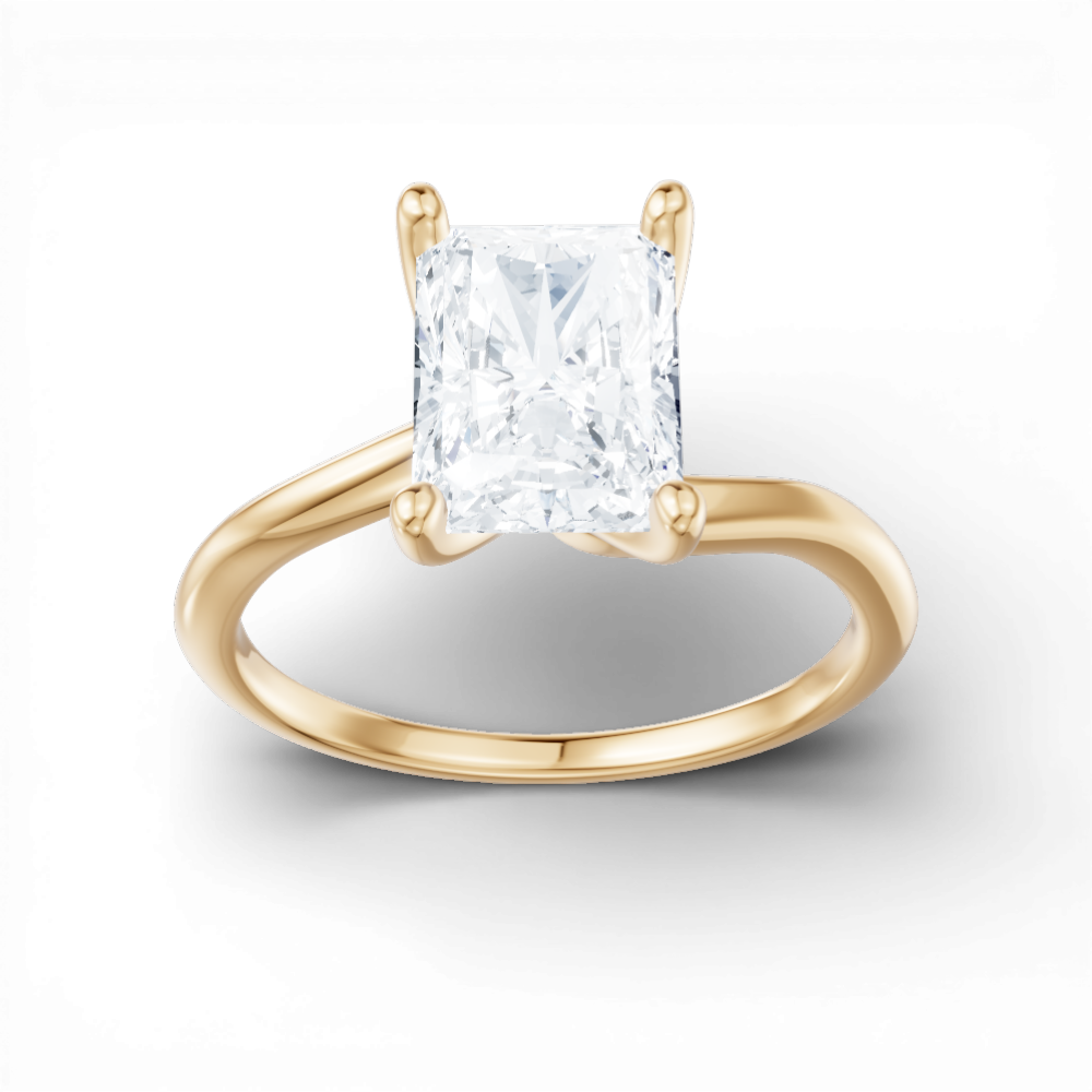 Miranda radiant lab diamond engagement ring in 14k yellow gold - view 5