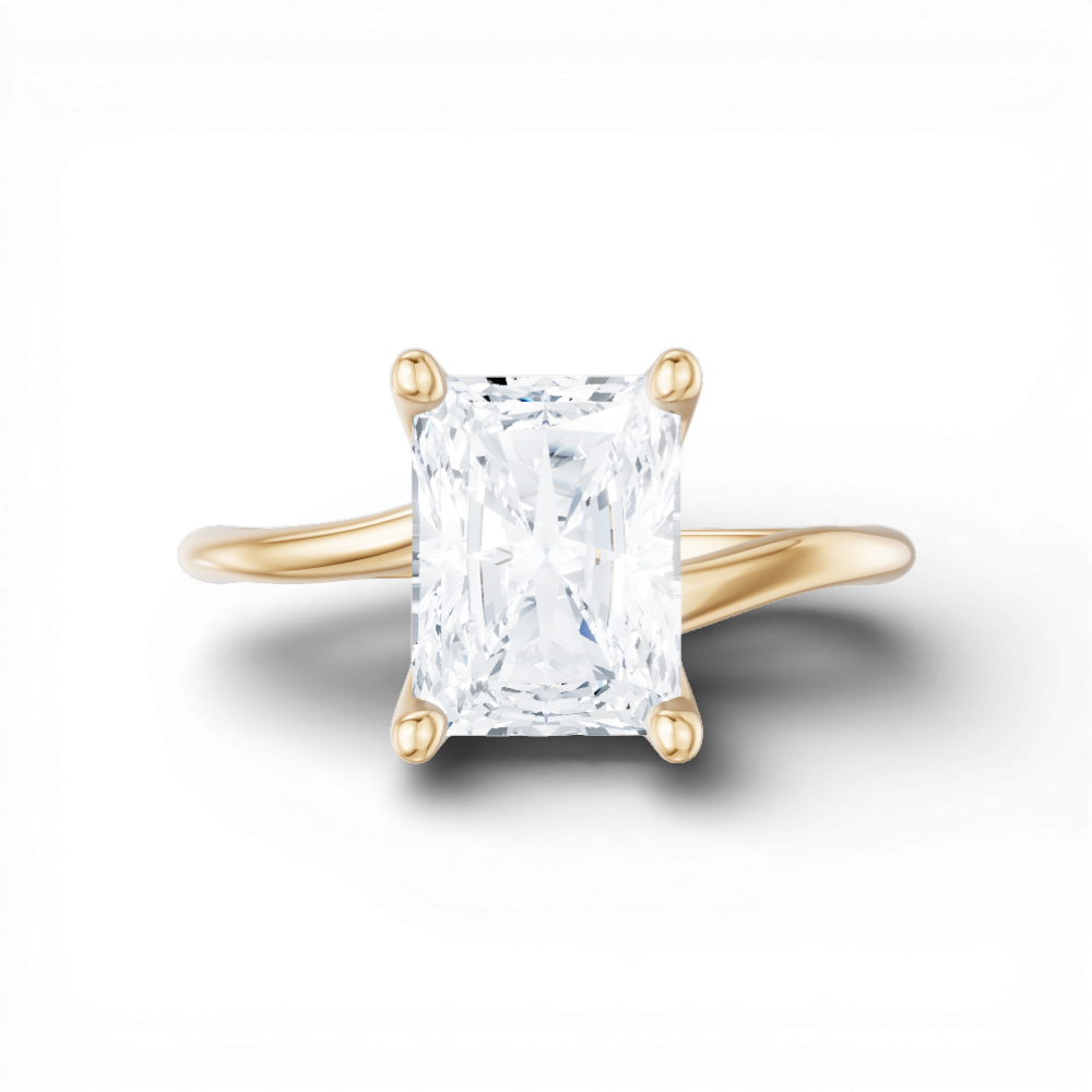 Miranda radiant lab diamond engagement ring in 14k yellow gold - view 6
