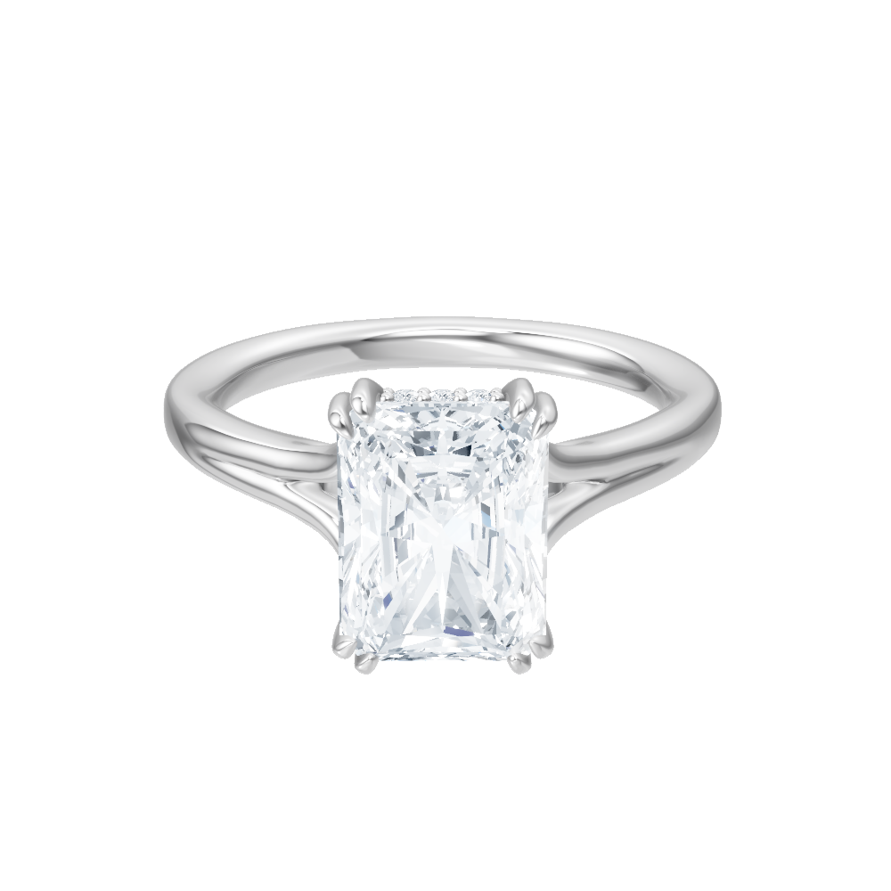 Valerie radiant lab diamond engagement ring in platinum