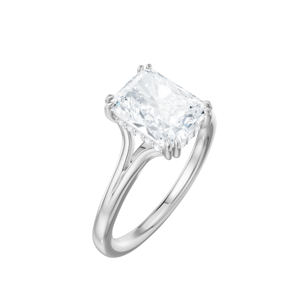 Valerie radiant lab diamond engagement ring in 18k white gold - view 3