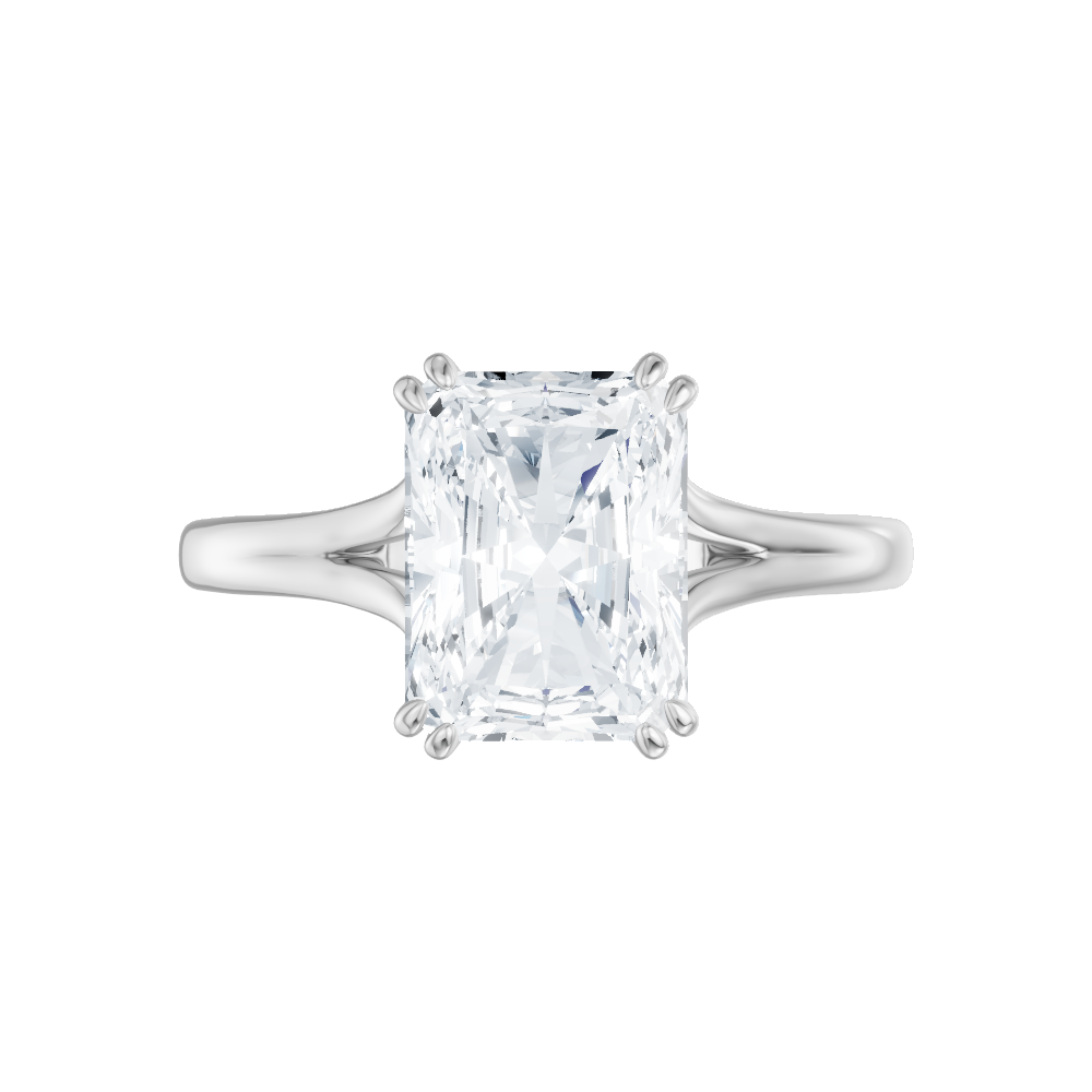 Valerie radiant lab diamond engagement ring in 14k white gold - view 6