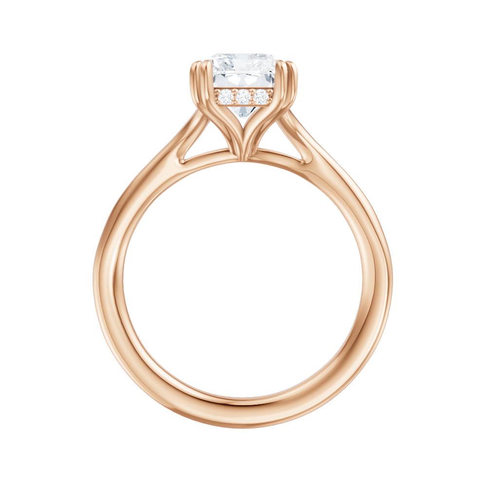 Valerie radiant lab diamond engagement ring in 18k rose gold - view 2