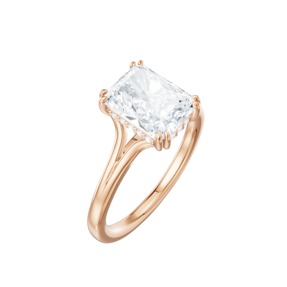 Valerie radiant lab diamond engagement ring in 18k rose gold - view 3