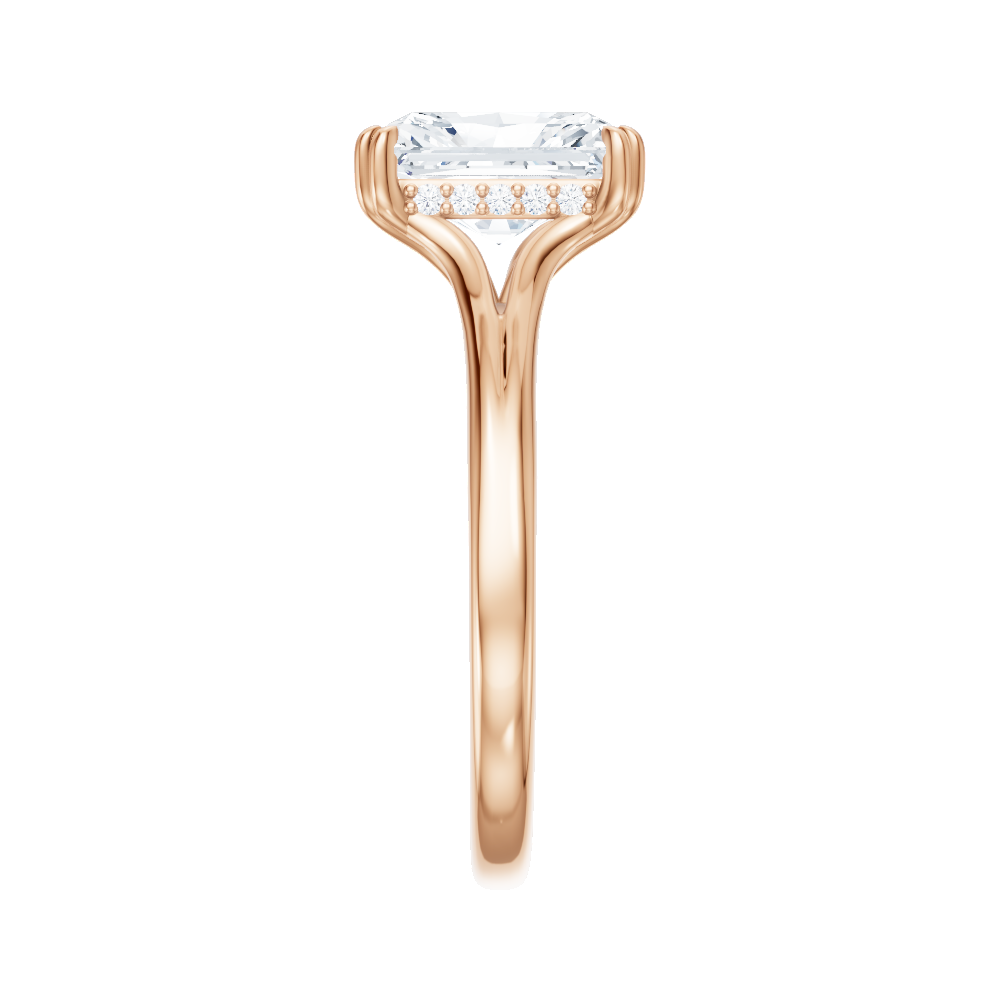 Valerie radiant lab diamond engagement ring in 18k rose gold - view 4