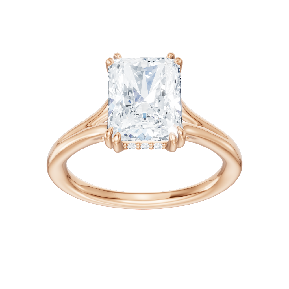 Valerie radiant lab diamond engagement ring in 18k rose gold - view 5