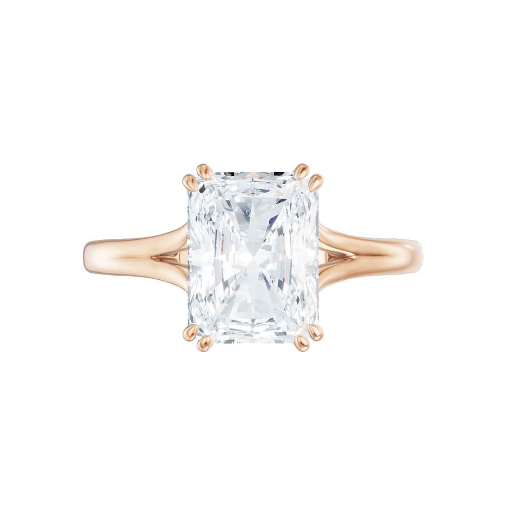 Valerie radiant lab diamond engagement ring in 18k rose gold - view 6
