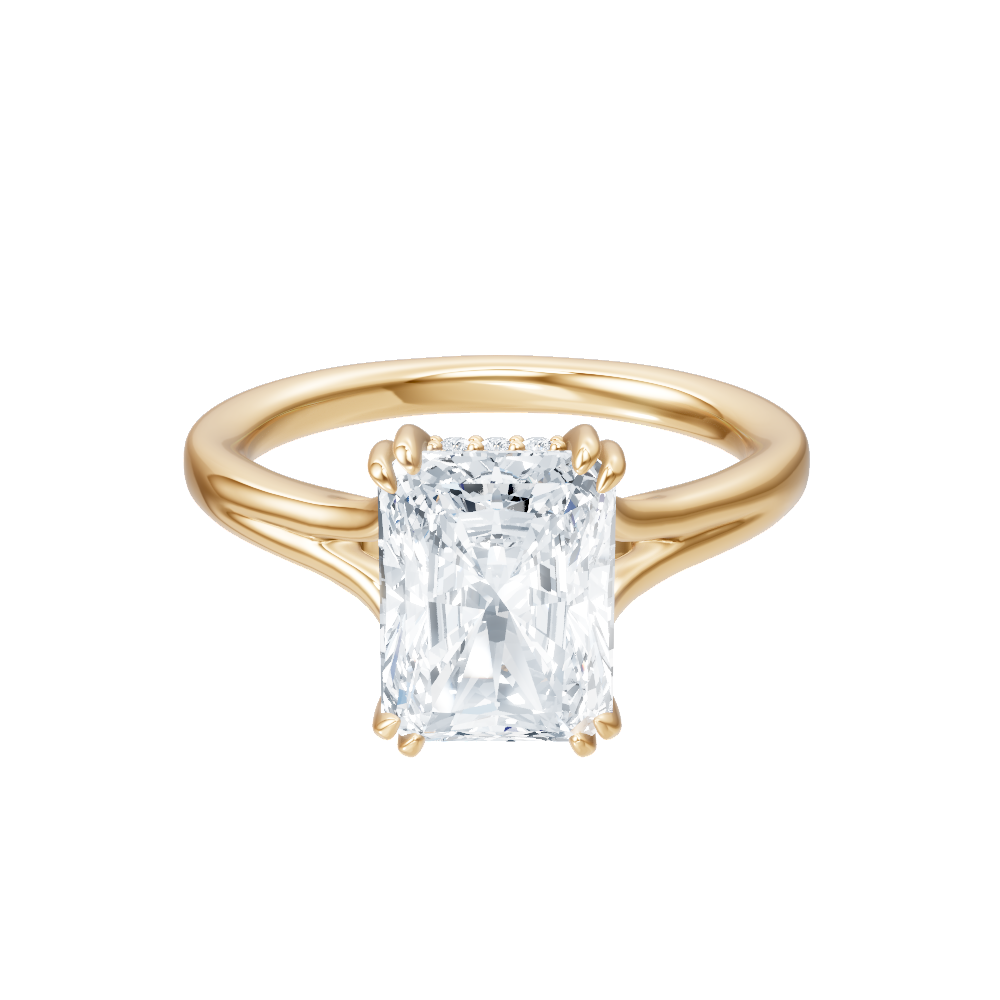Valerie radiant lab diamond engagement ring in 18k yellow gold