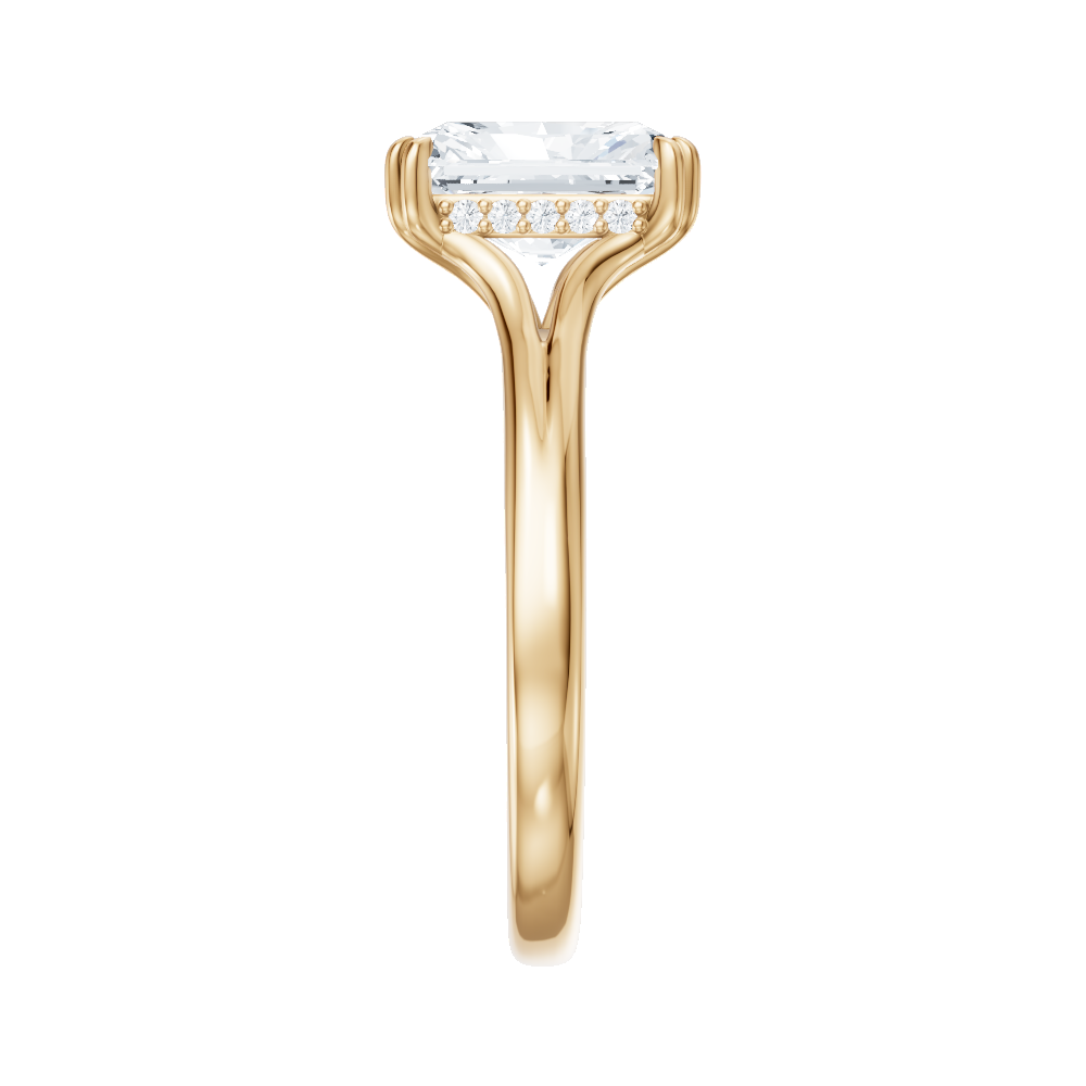 Valerie radiant lab diamond engagement ring in 18k yellow gold - view 4