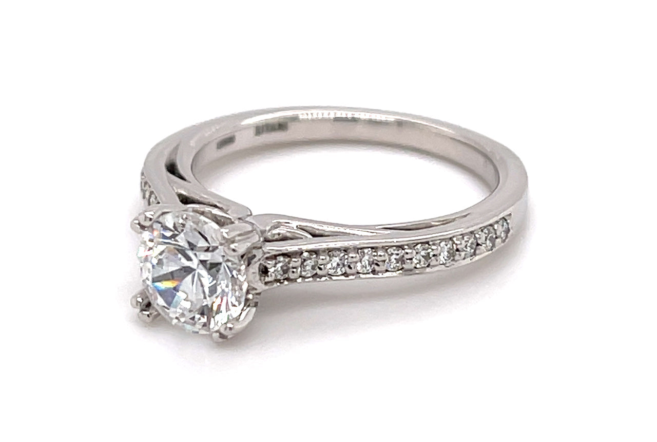 Deborah Emerald Cut Lab Grown Diamond Platinum Engagement Ring - View 2