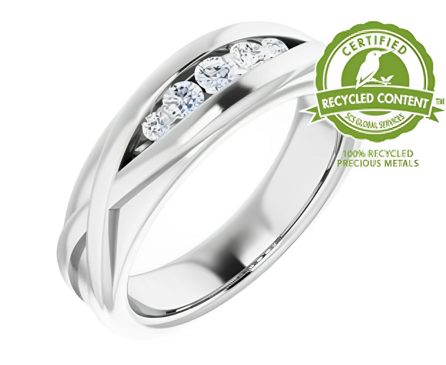 Wedding band yellow gold and diamonds