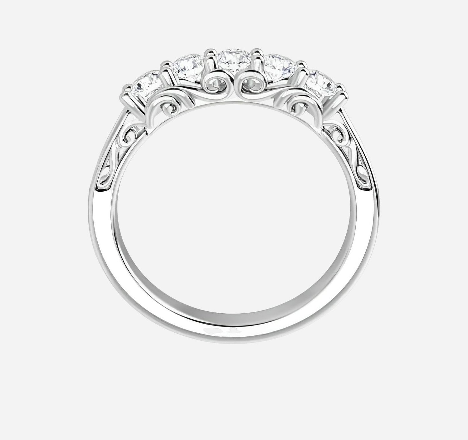 Diamond band, rose gold and lab grown diamonds