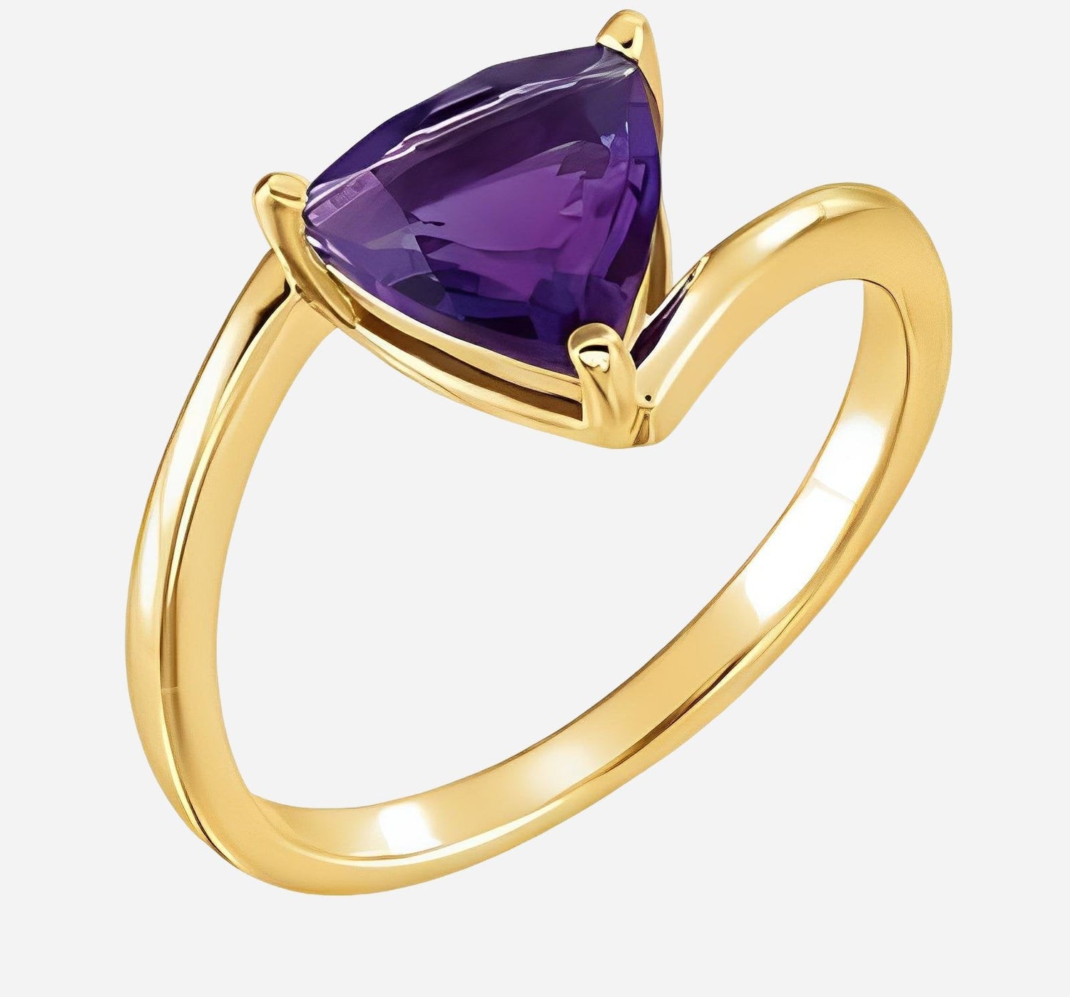 Purple amethyst with 14kt white gold