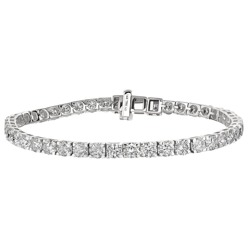 3 Ctw 14Kt White Gold Lab Grown Tennis Bracelet