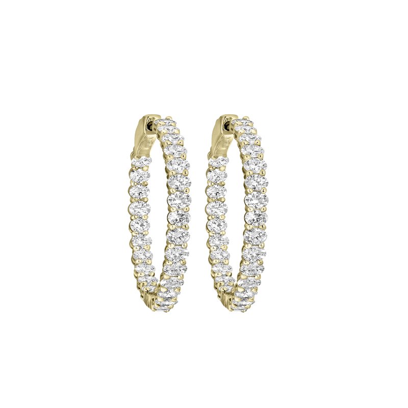 2 Ctw 14Kt Yellow Gold Lab Grown In & Out Hoops