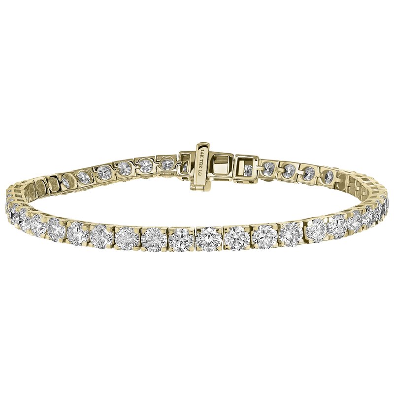 2 Ctw 14Kt Yellow Gold Lab Grown Tennis Bracelet