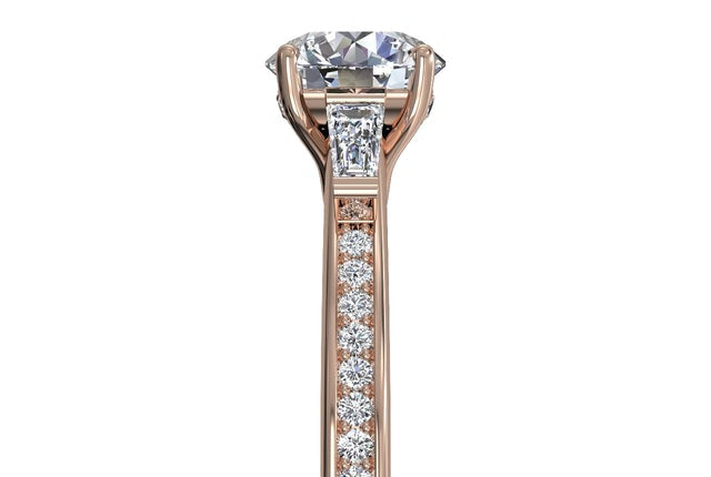Katie Round Cut Lab Grown Diamond 18Kt Rose Gold Engagement Ring - View 2