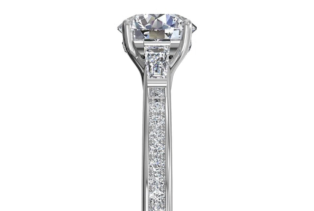 Katie Round Cut Lab Grown Diamond 18Kt White Gold Engagement Ring - View 3
