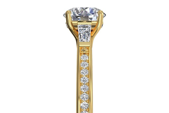Katie Round Cut Lab Grown Diamond 18Kt Yellow Gold Engagement Ring - View 2