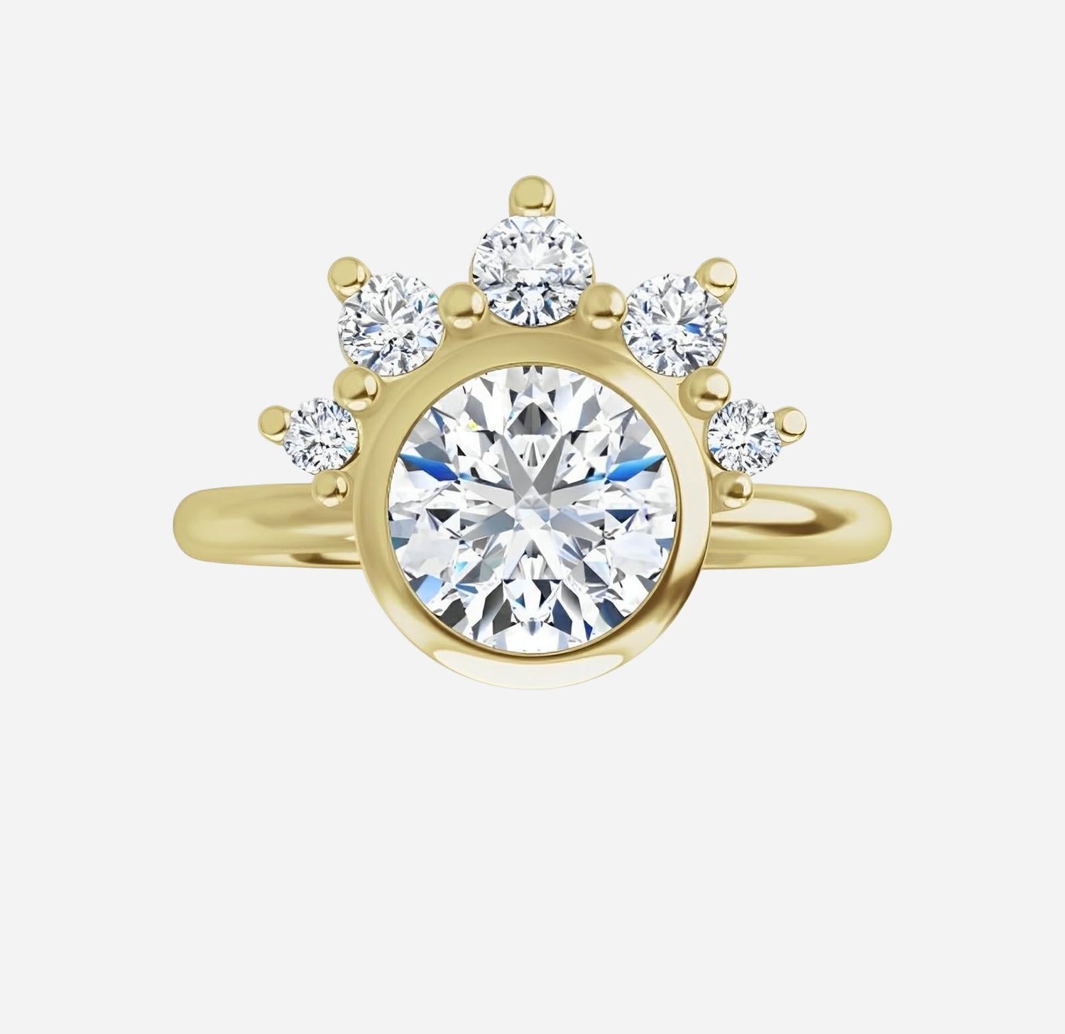 Bridal set ring, white gold & natural diamonds