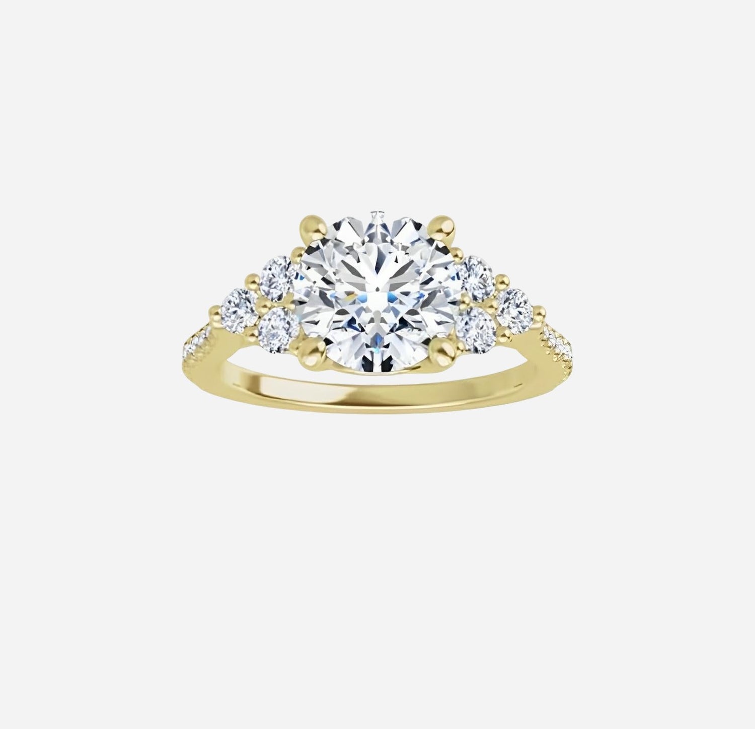 Bridal set, 18kt rose gold and diamonds