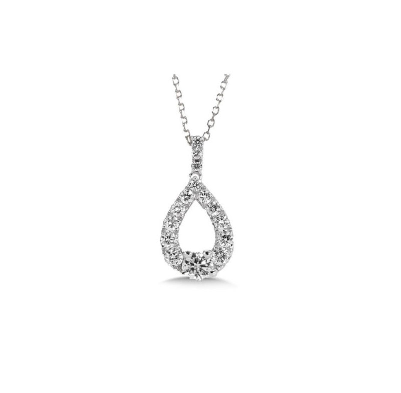 0.50 Ctw Sterling Silver Lab Grown Fancy Pear Shape Pendant