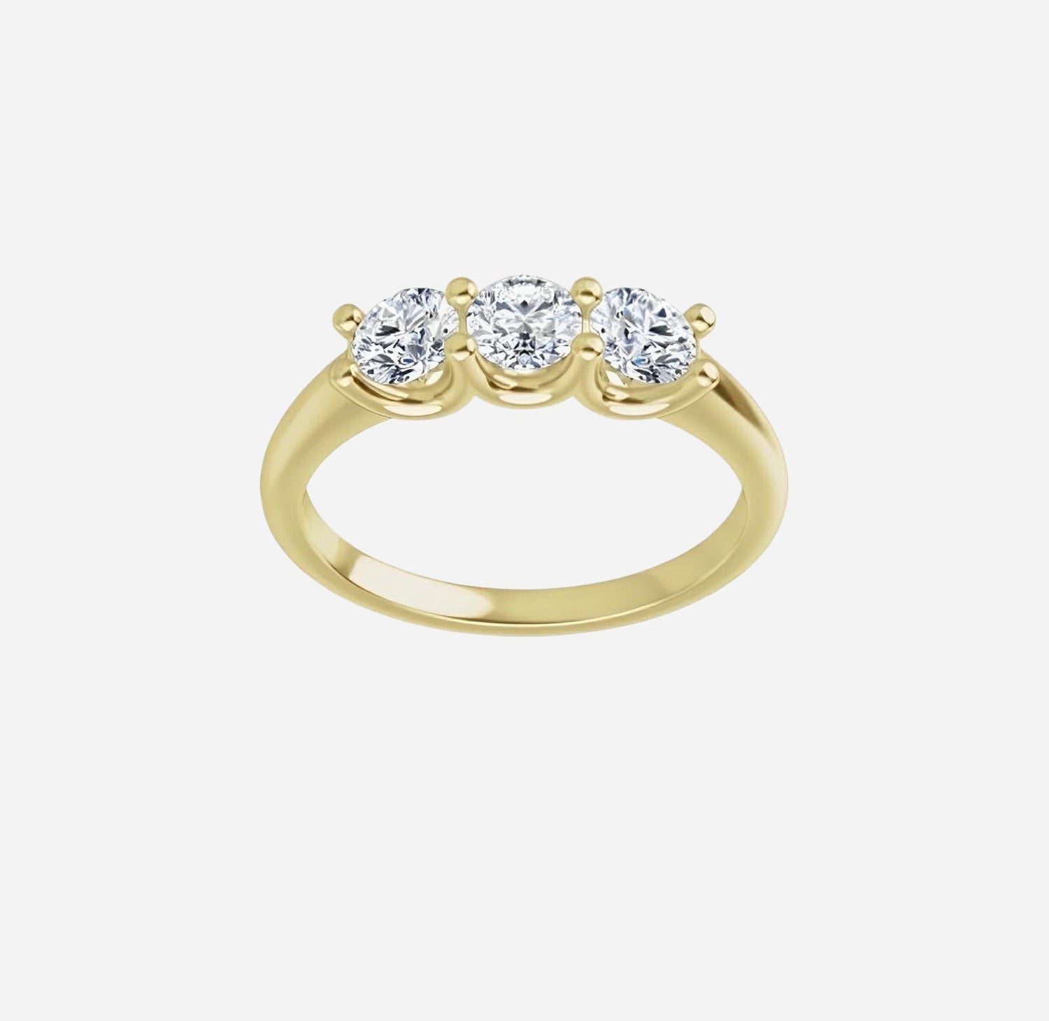Diamond band 3 stone ring natural diamond
