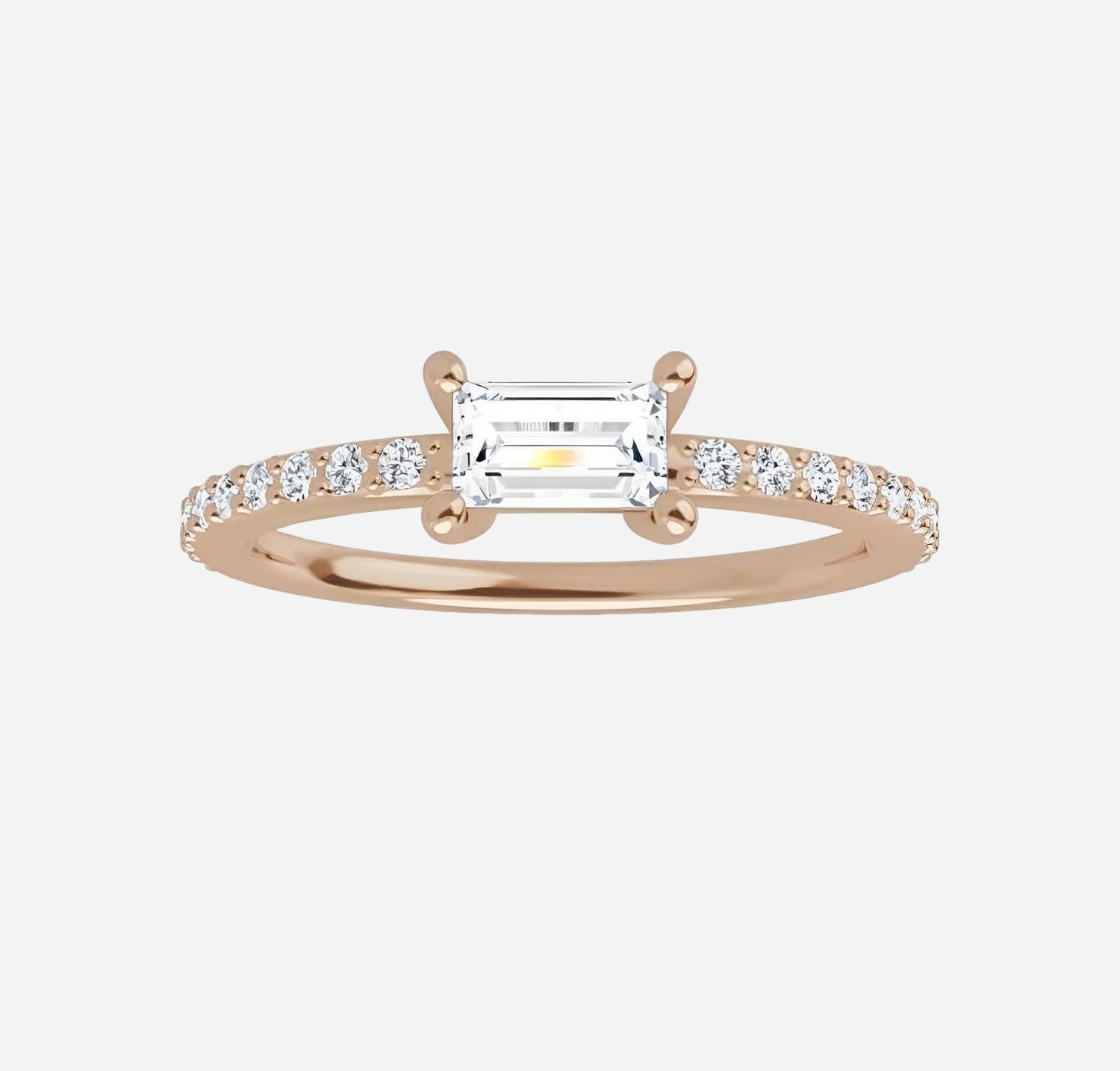 Diamond ring yellow gold fashion and diamond, engagement ring