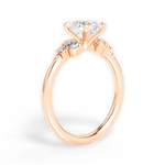 Carmen Oval Cut Lab Grown Diamond 18Kt Rose Gold Engagement Ring - View 3