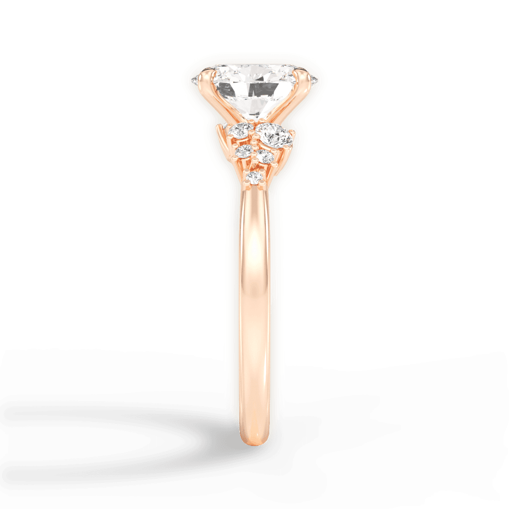 Carmen Oval Cut Lab Grown Diamond 18Kt Rose Gold Engagement Ring - View 4