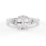 Carmen Oval Cut Lab Grown Diamond 14Kt White Gold Engagement Ring