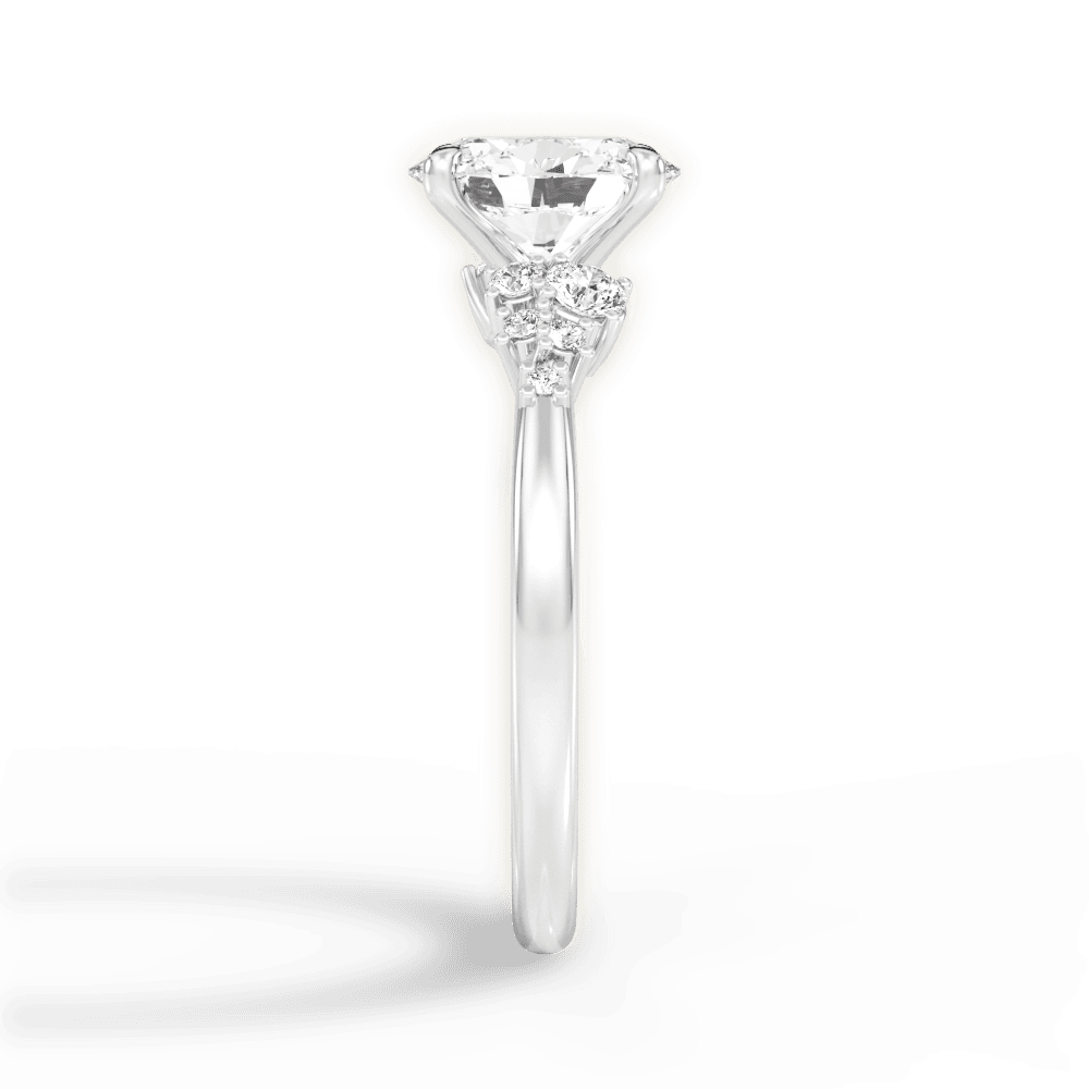 Carmen Oval Cut Lab Grown Diamond Platinum Engagement Ring - View 2