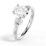 Carmen Oval Cut Lab Grown Diamond Platinum Engagement Ring - View 4