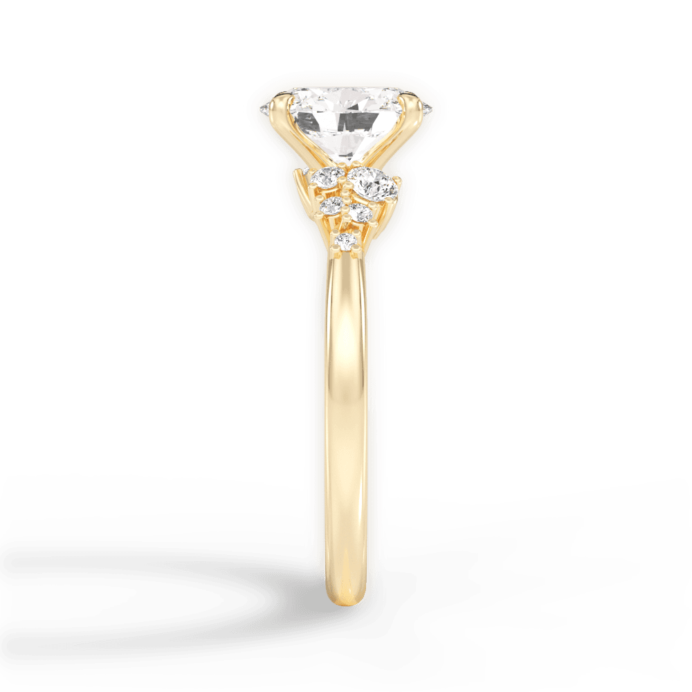 Carmen Oval Cut Lab Grown Diamond 18Kt Yellow Gold Engagement Ring - View 3