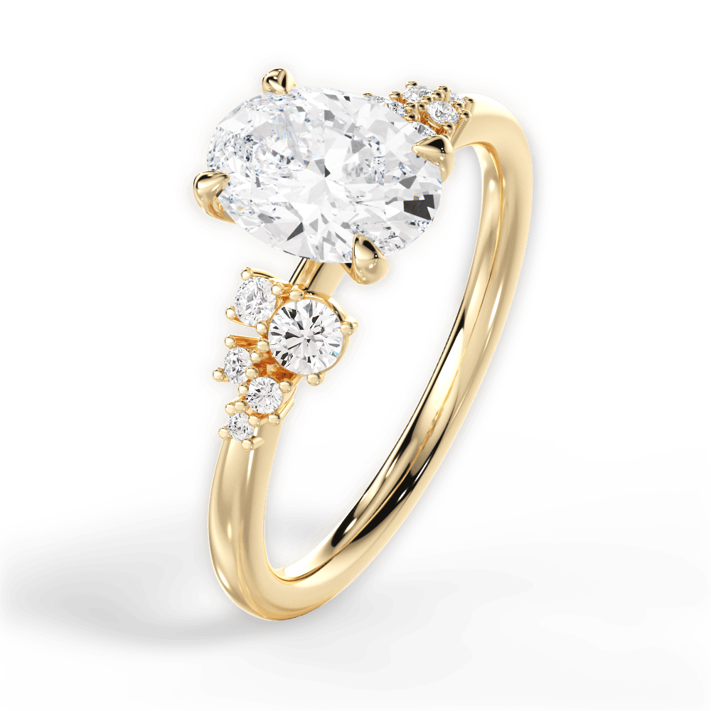Carmen Oval Cut Lab Grown Diamond 18Kt Yellow Gold Engagement Ring - View 4