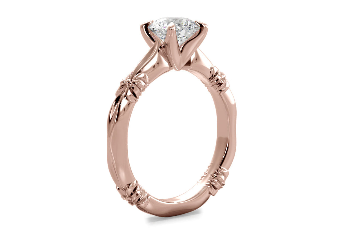 Vivian round lab diamond engagement ring in 18k rose gold - view 2