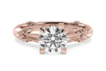 Vivian emerald lab diamond engagement ring in 18k rose gold
