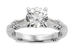 Vivian emerald lab diamond engagement ring in platinum - view 3