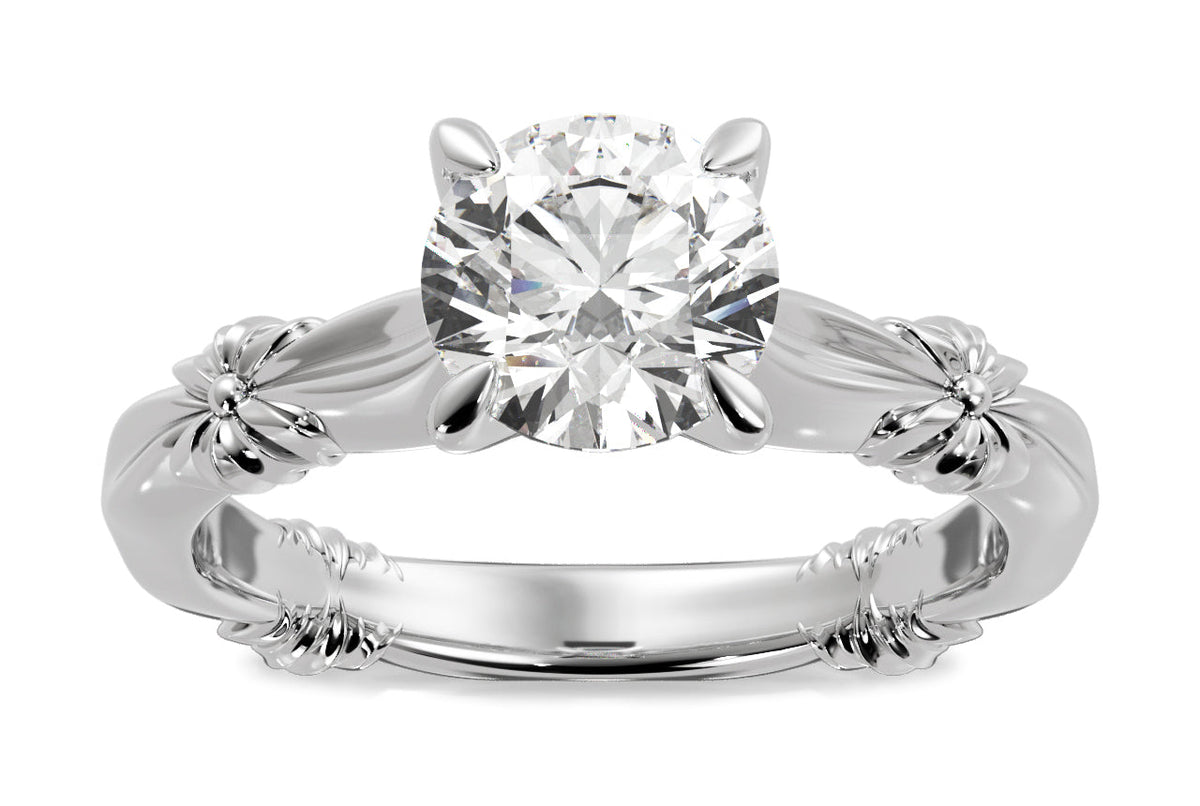 Vivian cushion lab diamond engagement ring in platinum - view 3