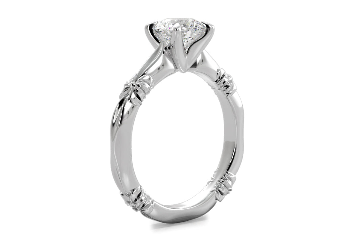 Vivian princess lab diamond engagement ring in 18k white gold - view 2