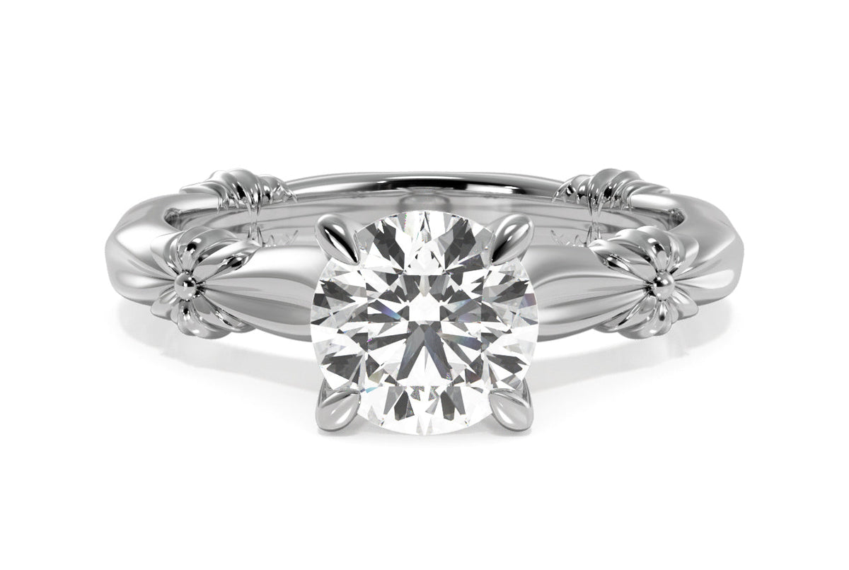 Vivian round lab diamond engagement ring in platinum