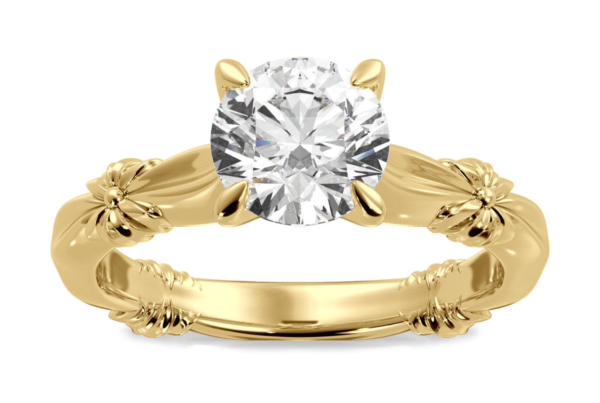 Vivian radiant lab diamond engagement ring in 18k yellow gold - view 3