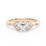Celeste Asscher Cut Lab Grown Diamond 18Kt Rose Gold Engagement Ring
