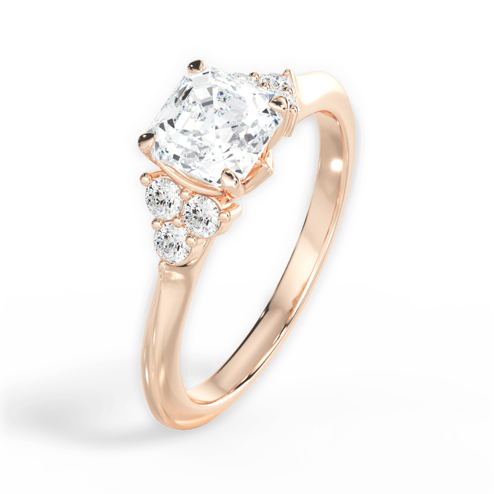 Celeste Asscher Cut Lab Grown Diamond 18Kt Rose Gold Engagement Ring - View 4