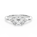 Celeste Asscher Cut Lab Grown Diamond 14Kt White Gold Engagement Ring