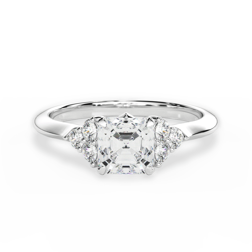 Celeste Asscher Cut Lab Grown Diamond Platinum Engagement Ring