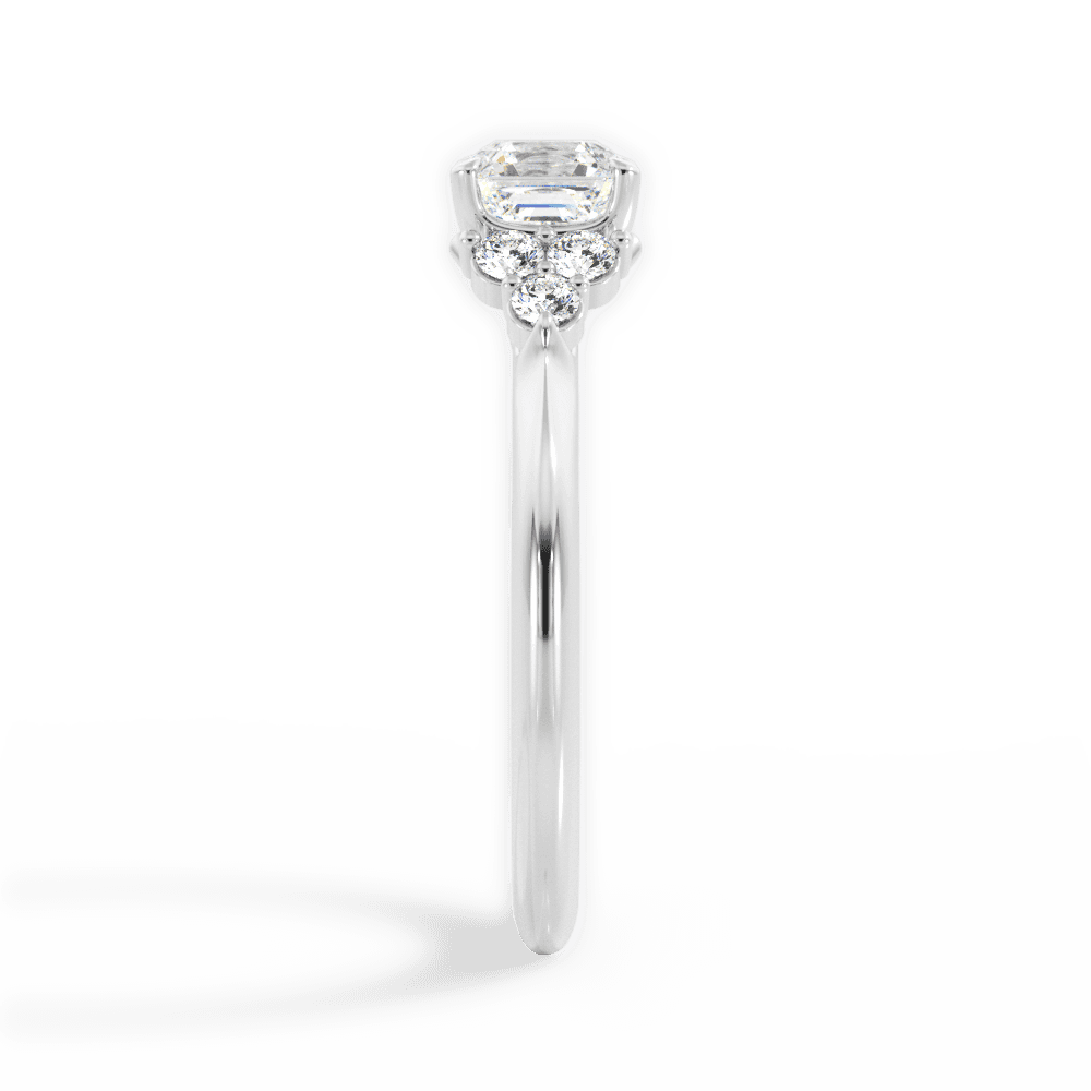 Celeste Asscher Cut Lab Grown Diamond 14Kt White Gold Engagement Ring - View 4