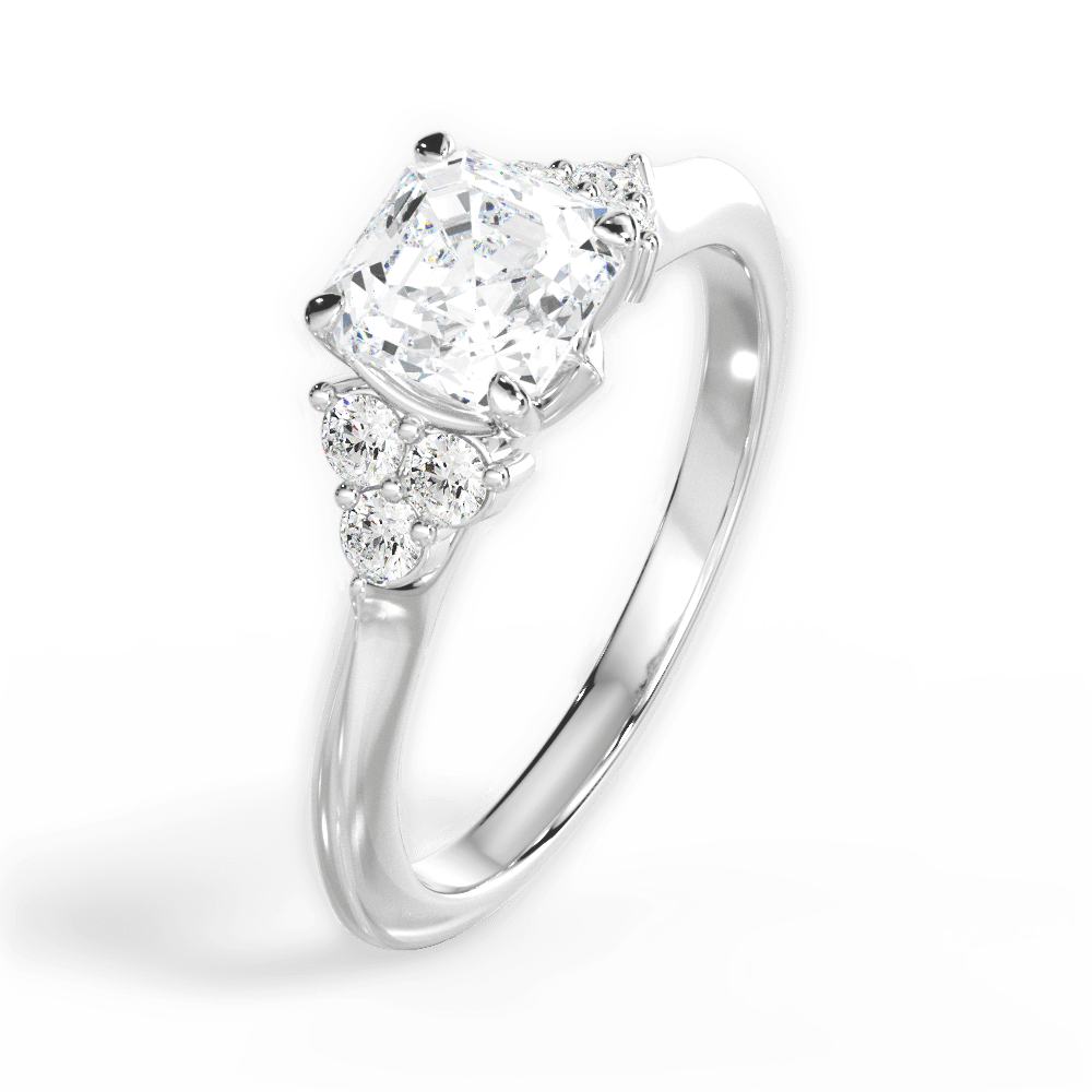 Celeste Asscher Cut Lab Grown Diamond 14Kt White Gold Engagement Ring - View 3