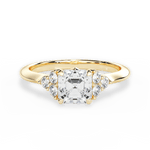 Celeste Asscher Cut Lab Grown Diamond 18Kt Yellow Gold Engagement Ring