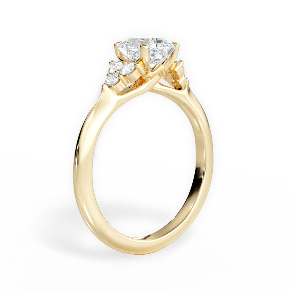 Celeste Asscher Cut Lab Grown Diamond 18Kt Yellow Gold Engagement Ring - View 4